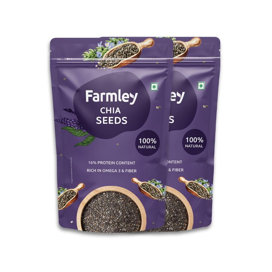 Farmley Chia Seeds 200 g, Pack of 2 I Seeds for Eating | Seeds for Weight Management | Rich in Calcium, Protein & Fibre (B0C9MJWYJW) Amazon Price History, Amazon Price Tracker