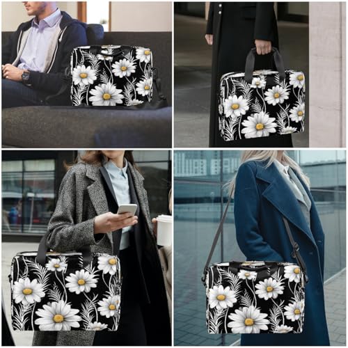 Bolso para laptop 15.6-16 pulg con diseño floral y correa miniatura 2