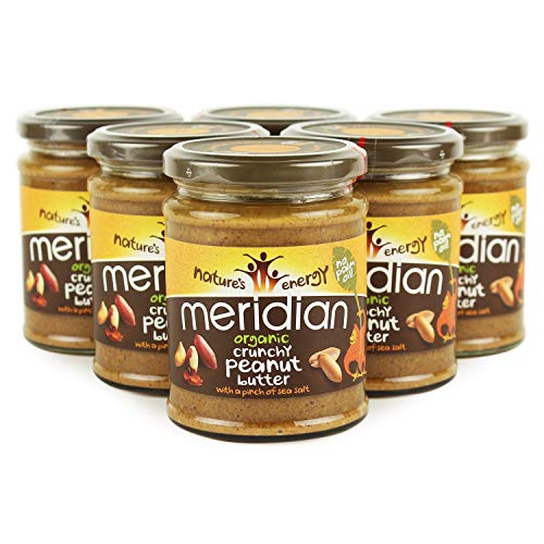 Meridian Foods Beurre de Cacahouète Bio Crunchy avec le Sel 6 x 280 g