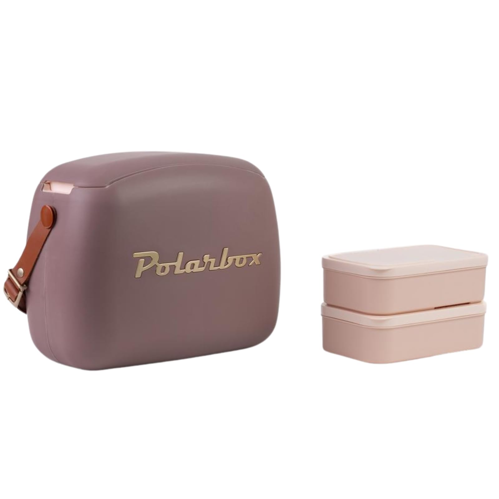 Polarbox Borsa termica per il pranzo, retrò, riutilizzabile, mini borsa termica vintage, con 2 contenitori per alimenti, lavoro, viaggi, spiaggia, campeggio ed escursionismo, 6 l, colore: oro melma