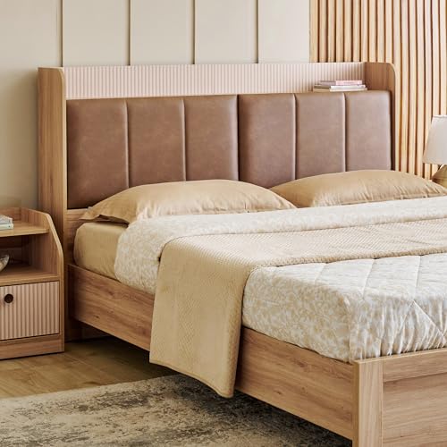 Image of Home Centre | Lexus Savanna King Size Bed | Engineered Wood | Brown | 1 Year Warranty