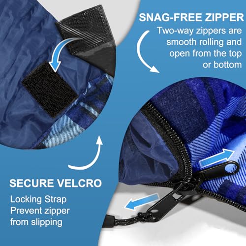 ETGLCOZY Doppelschlafsack Baumwolle Flanell Schlafsack 2 Personen – Ansicht 4