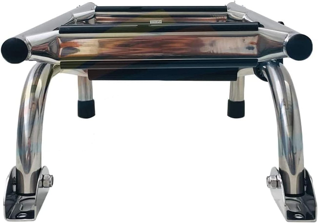 Generico Scaletta per Barche, pontone Marino, Montaggio a Poppa, 4 gradini, Pieghevole, in Acciaio Inox, per Yacht, Barche a Vela, Navi