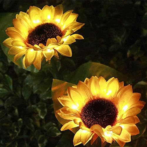 Garden Solar Lights Outdoor Decorative Sunflower Decor Solar Pathway Lights Outdoor LED Solar Garden Lights Waterproof Solar Landscape Lights for Lawn Patio Yard Garde (2)