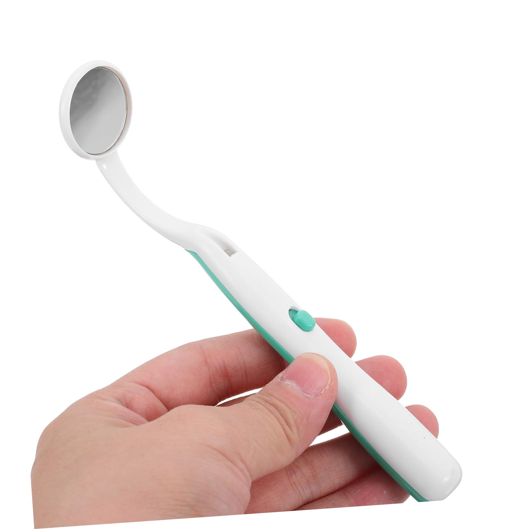 Specchietto per Denti Luce LED Verde, Specchio Dentale in Plastico Pratico e Sicuro per Ispezione Orale e Controllo Dentale