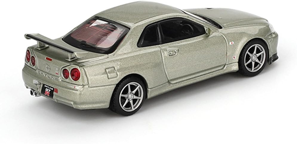 1:64 Diecast Model Car Compatible with Nissan Skyline GT-R (R34) V-Spec II Nür Millenium Jade Limited Edition by Mini GT MGT01003