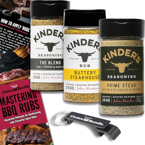 Kinders BBQ Rub Seasoning 3 PK Bundle Prime Steak Black