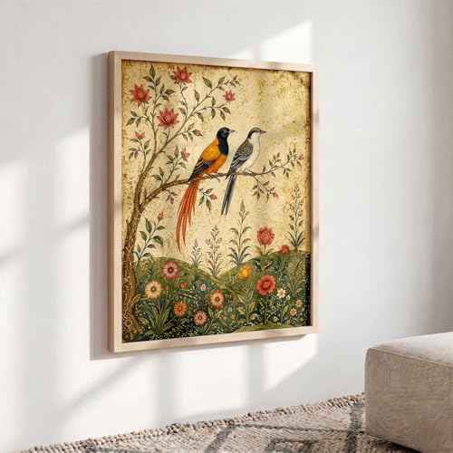 Image of kotart Madhubani Art Wall Painting Traditional Home Decoration With Frame For Living Room Bed Room Hotel Wall Decor Digital Reprint (14X20 inch)
