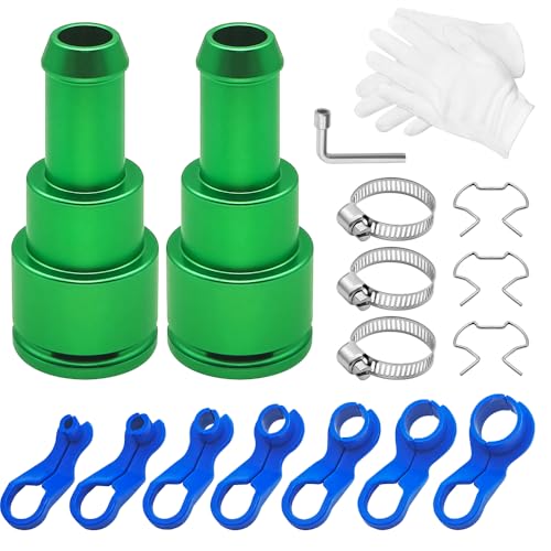 2PCS Heater Hose Connectors, 3/4inch to 5/8inch Aluminum Coolant Hose Connector, 3/4“ Heater Hose Fitting, Metal Heater Core Hose Fitting for Replacement 15032062 15151875 1583477 15145587