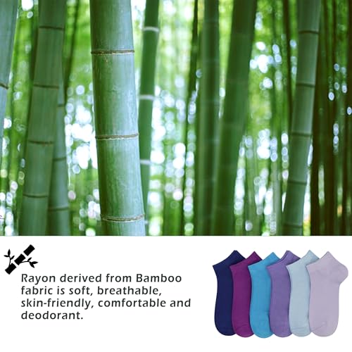 Women’s Thin Bamboo Rayon Low-Cut Ankle Socks – Soft, Breathable, Moisture-Wicking Socks 6-Pack4