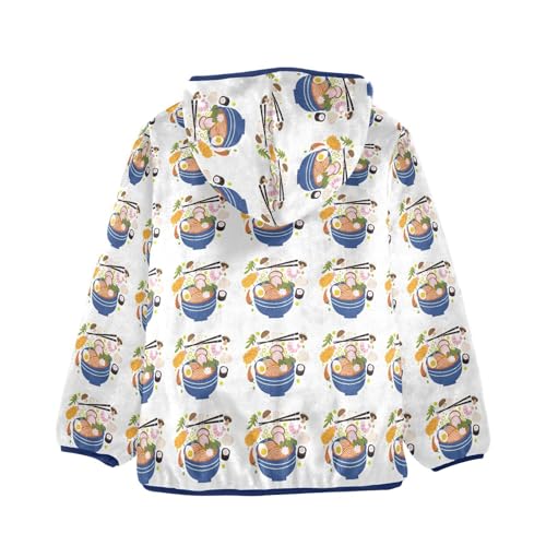 Ramen Noodle Soup Girls Fleece Jacket Girls Fall Jacket Girls Zip Up Hoodie Girls Sherpa Jacket 2-10T2