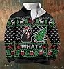 Festive Christmas Half-Zip Sweatshirt with Faux & Holiday Graphics, Sweater-Style Long Sleeve Top (UK, Alpha, 5XL, Regular, Regular, Christmas 11) #5