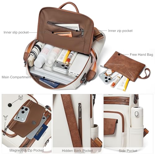 Image of Shrrie Leather Womens Backpack Purse Convertible Crossbody Shoulder Strap