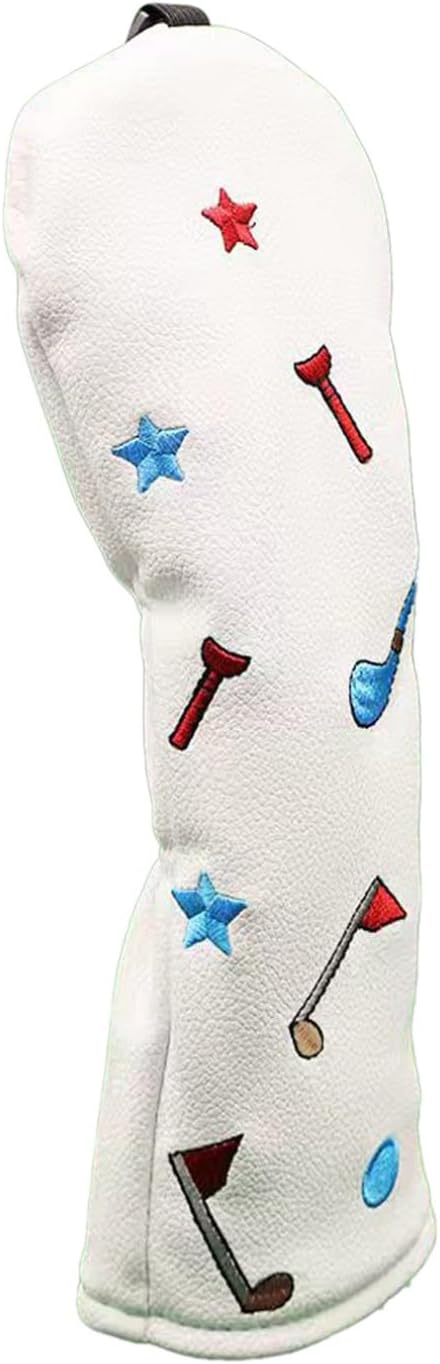 Elegant Golf Head Protective Cover Artistic Needlework Driver Sleeve Colorful Tee Head Guard