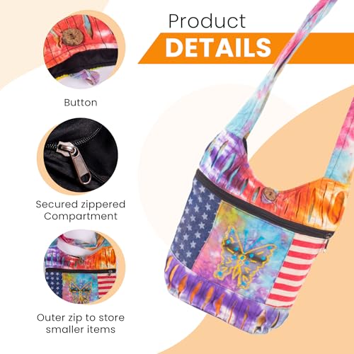Boho Hippie Tie & Dye Vintage Handbag for Women – Colorful Shoulder Bag with Unique Patterns and Designs4