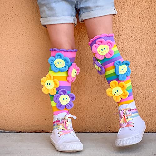 Oopsie Daisy Socks, Cute Knee-High Socks With Plush Flowers Attached4