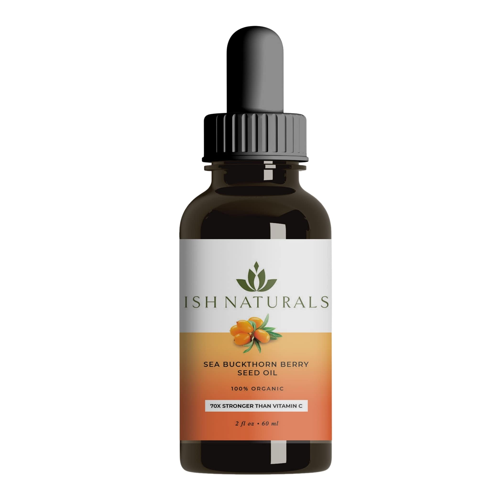 100% USDA Raw Organic Seabuckthorn Berry Seed Oil | Cold Pressed | Anti-aging | Plant-Based Omega 3,6,7,9 | Wrinkle Smoothing Face Oil | Skin Moisturizing | Acne Controlling | 2 oz