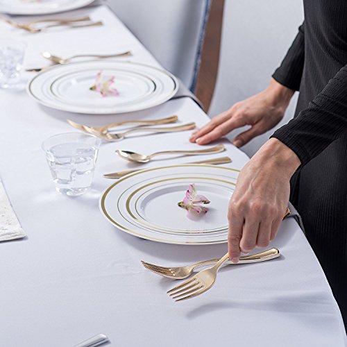 Stock Your Home 125 Disposable Heavy Duty Plastic Spoons, Fancy Plastic Silverware Looks Like Real Cutlery - Utensils Perfect For Catering Events, Restaurants, Parties And Weddings (Gold) #TOP2