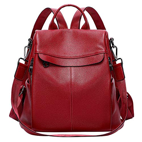 ALTOSY Bolso Mochila Mujer Cuero Genuino Mochilas Antirrobo Piel Bolsos de Hombro Casual