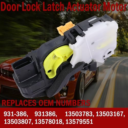 Image of Rear Left Driver Side Door Latch Lock Actuator Compatible with Chevy Equinox Volt Cruze Malibu GMC Terrain Cadillac SRX, Replaces 931-386 13503783 13579551