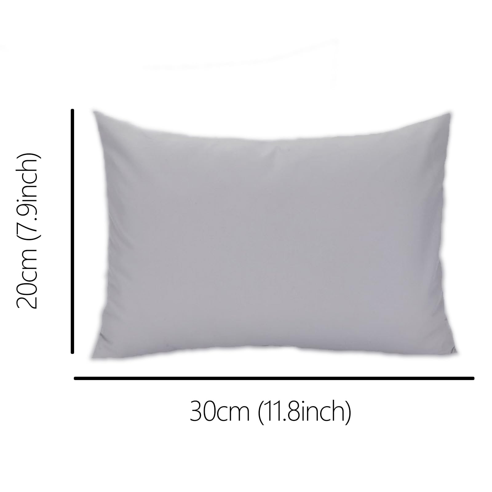 Mini Coussin Voyage 30x20x4 Cm - Lavable Machine, Confortable Pour Enfants Et Adultes, Gris Coussin 20x30