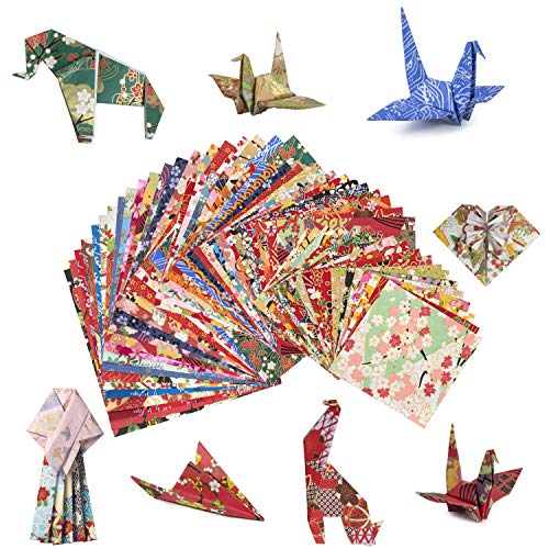 MOOKLIN ROAM 60 feuilles de Papier Origami 3 Tailles, Papier Origami Artisanal 60 Couleurs Assorties Papier vives recto pour Travaux Manuels et Décoration, Croquis et Découpe Cover