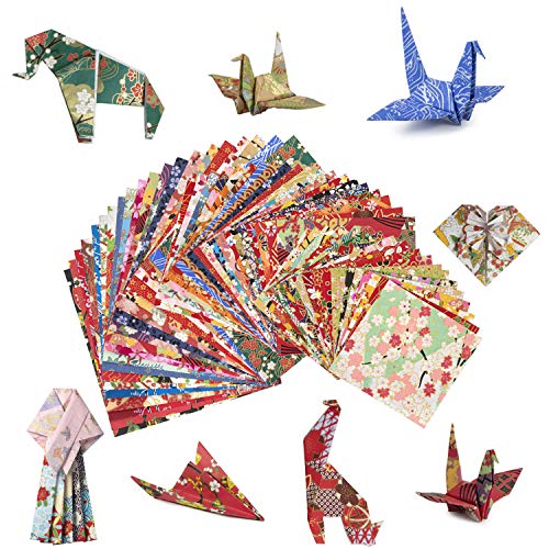 MOOKLIN ROAM 60 feuilles de Papier Origami 3 Tailles, Papier Origami Artisanal 60 Couleurs Assorties Papier vives recto pour Travaux Manuels et Décoration, Croquis et Découpe