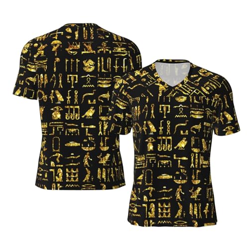 Stylish Athletic Sports Jersey Glitter-Eye-of-Horus-Egypt Men's Rugby Jersey Medium Black