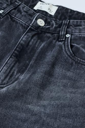 Image of SNITCH Men Jeans | Baggy Fit Relaxed Wide-Leg Design | Durable Cotton Blend with Medium Stretch & Light Fading | Casual Wear for All Seasons