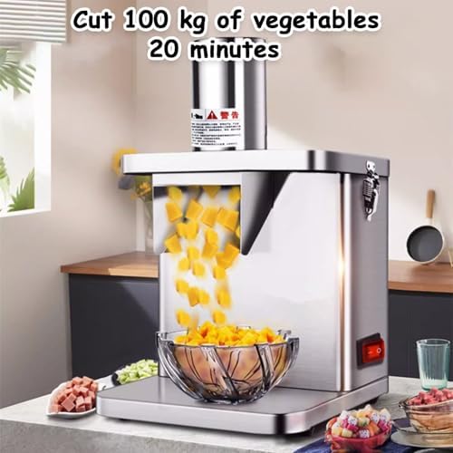 Commercial Electric Vegetable Slicer & Food Processor - Heavy Duty Multifunctional Veggie Chopper with 5 Stainless Steel Blades for Carrots, Potatoes, Onions & More