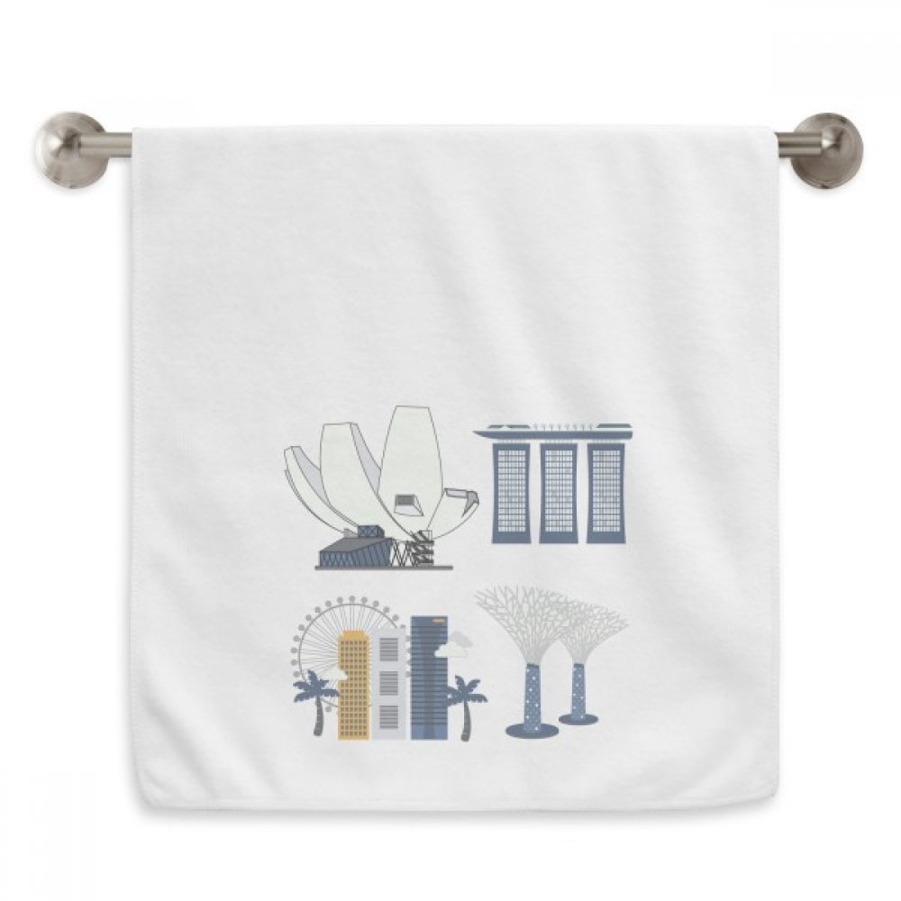 Serviettes moelleuses Singapour de 13X29 pouces en coton blanc pour le visage