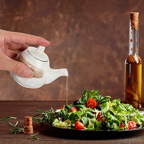 Luxshiny Dispensador de Molho de Soja Cerâmica Azeite Ponzu Vinagre Pimenta Pó de Salão de Açúcar de