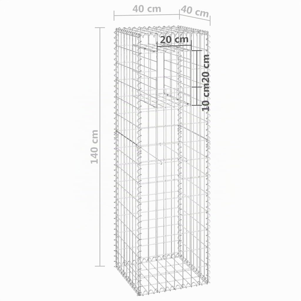 vidaXL Gabionensäule 40x40x140 cm Eisen