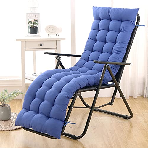 Cojines para tumbona de exterior de 8 cm de grosor, cojines para silla mecedora para muebles reclinables, interiores y exteriores, cojín de asiento (110 x 40 cm, azul)