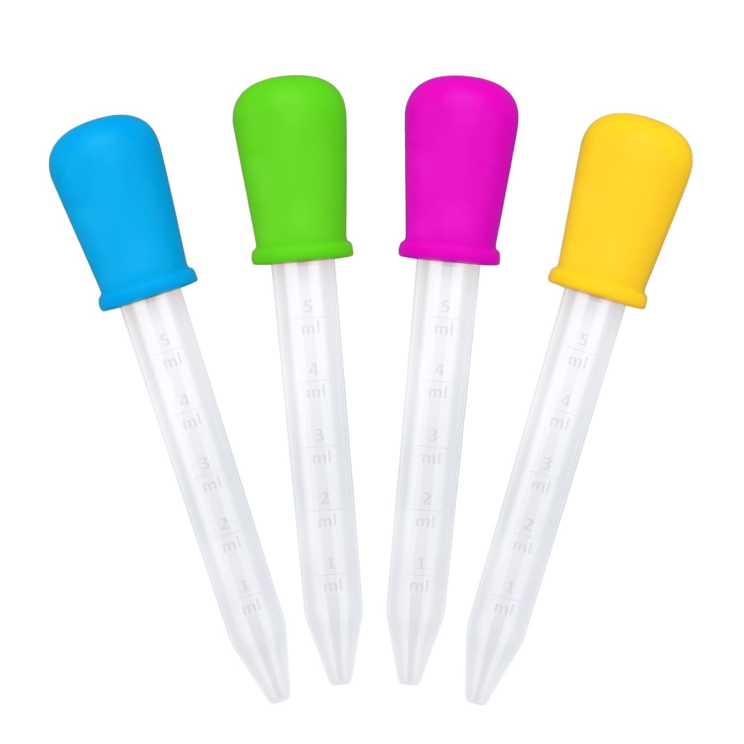 4 Pack Silicone Pipettes Dropper, 5ml Plastic Droppers, Liquid Droppers