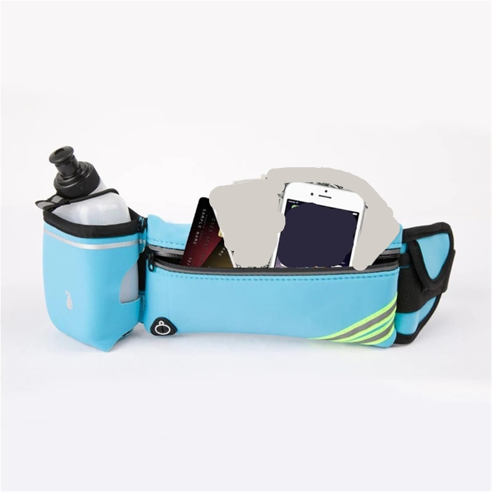 Riñonera for Correr, riñonera Deportiva Hombre y Mujer, teléfono, Mochila de hidratación, Accesorios Impermeables, Agua para Walking, Deporte(Green)