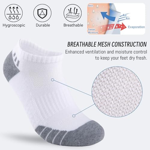 Heatuff 12 Pairs Mens Ankle Socks Athletic Cushioned Running Low Cut Sports Socks for Men2