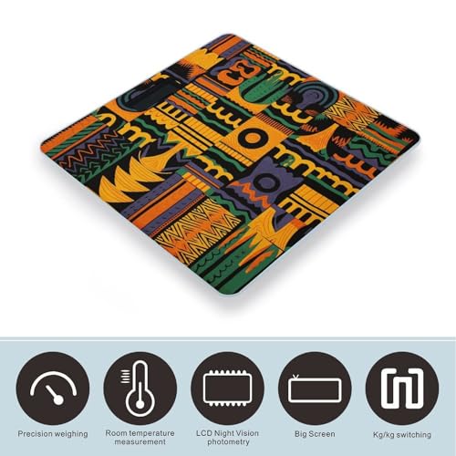 Báscula digital de baño con patrón étnico africano miniatura 3
