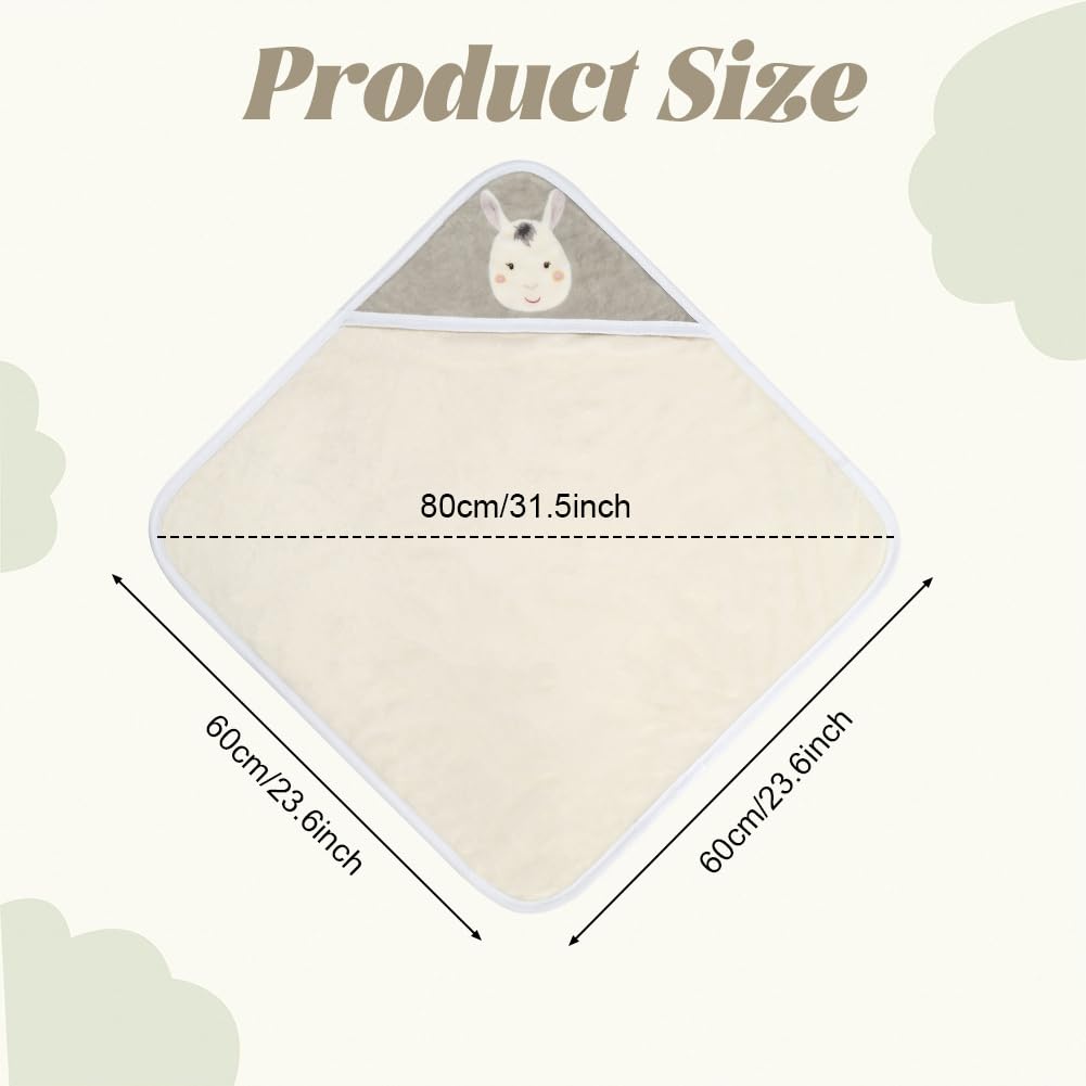 HAGOT Hooded Baby Towel, Soft Bath for Babies Towels Absorbent Soft Newborn Towels with Hood, Wash Essentials for Newborns & Toddlers - Image 2