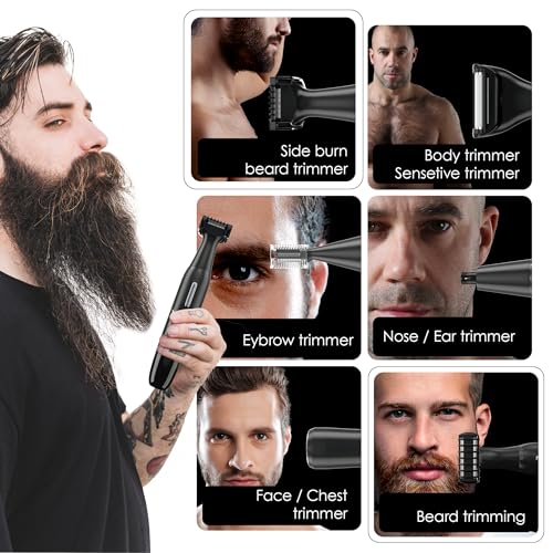 Image of Frizty 6 in 1 Body Hair Trimmer for Men and Women | 90 minute runtime | 1 year warranty | Trimmer for Eyebrow, Face, Beard, Body, Bikini and Underarms | Hair Removal Machine For Men and Women