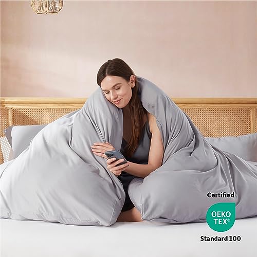 image for Nestl Full Duvet Cover Set with Comforter Insert - Grey Lavender 4 Pie