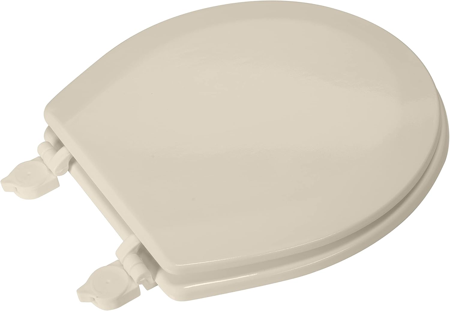 Bath Bliss Wooden Standard Fit 16.5" Round, with adjustable Non-Slip Hinges and Chipping Resistant Coating for Bathroom Toilet Seat Lid