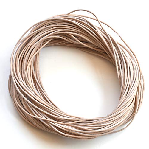 1 mm Natural Untreated Leather Cord, 25 Meters Hank (82 Feet)