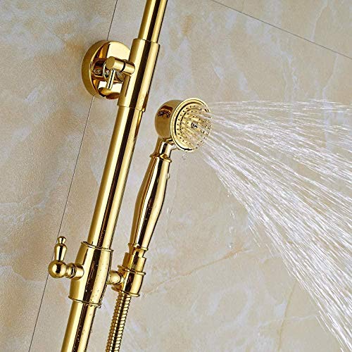 Kit de douche or avec mitigeur baignoire mural LWX