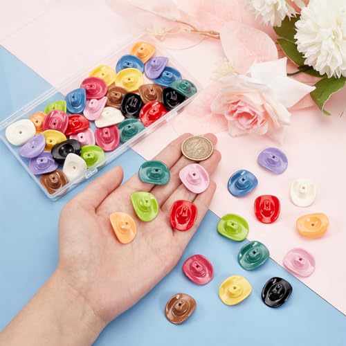 PH PandaHall 48PCS Acrylic Cowboy Hat Beads - Image 3