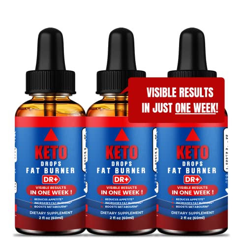 Keto BHB Ketones Diet Drops with Exogenous Ketones, Raspberry Ketogenic Drops Metabolism Booster (2oz) 3 Pack