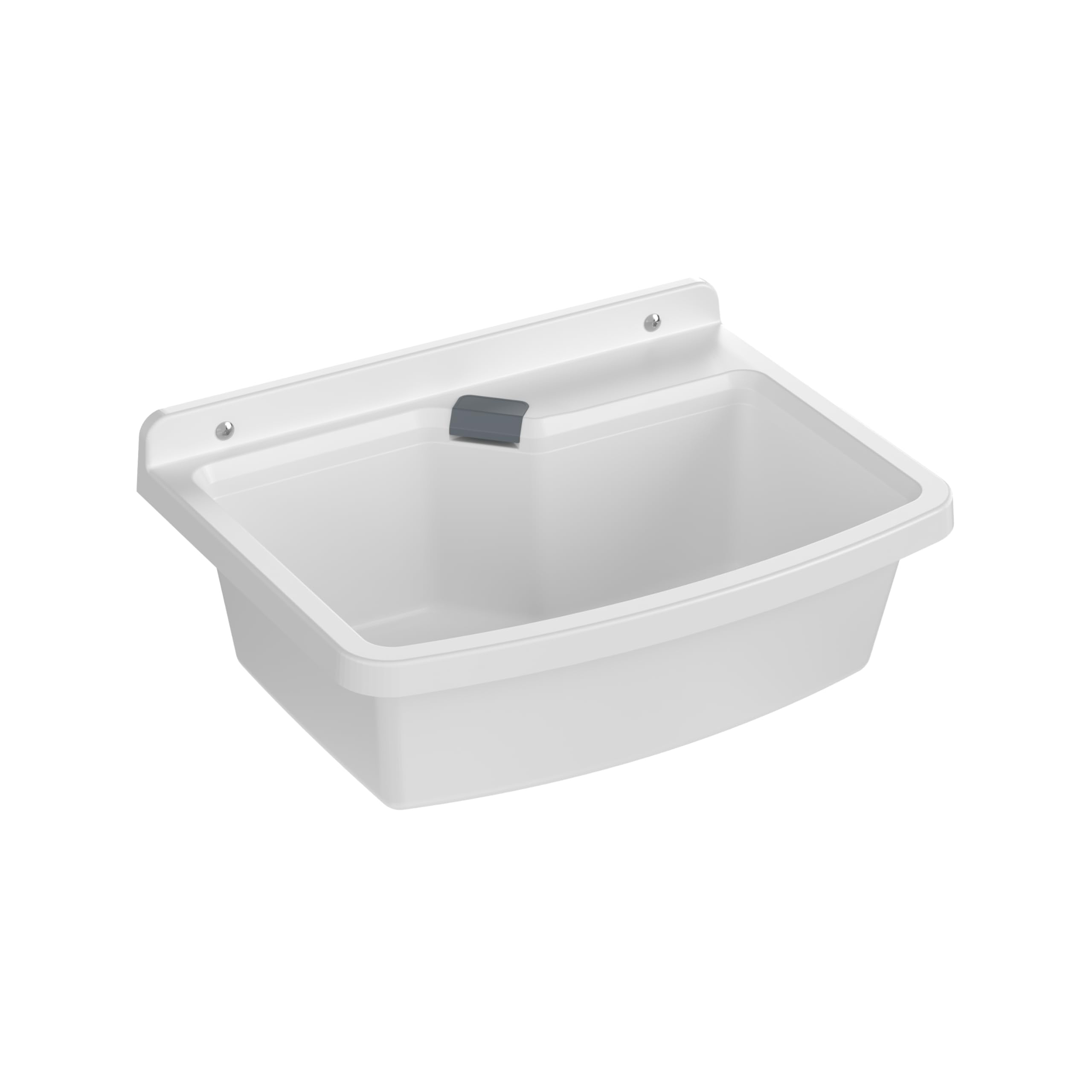 Adventa: Lavabo Multiuso Vela in resina di PP, Installazione a parete, Facile da montare, Kit di scarico incluso, Resistente, Indoor e Outdoor, 60 x 45 x 25 cm, Bianco