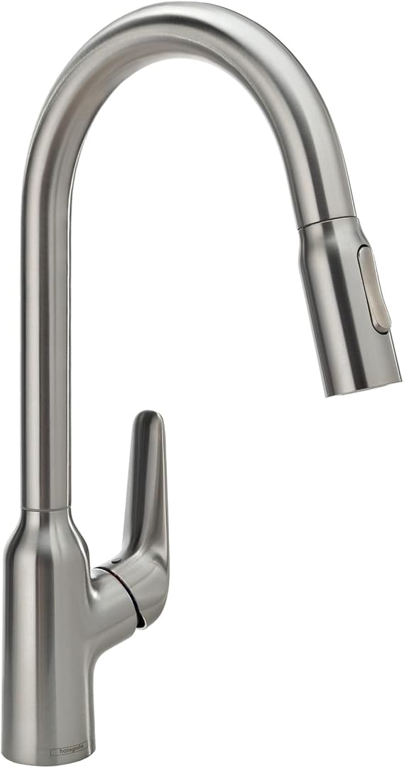 hansgrohe Focus N Stainless Steel High Arc Kitchen Faucet, Kitchen