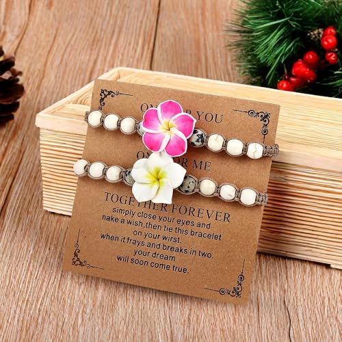 Image of Caiyao 2pcs Lovely Hawaiian Plumeria Rubra Anklet Bracelet Tropical Flower Bohemia Luau Beach Party Accessories for Women