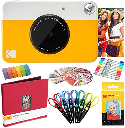 Kodak Printomatic Cámara Instantánea Amarilla Paquete De Arte Con Papel Fotográfico Zink 20 Hojas Y Más Kodak Printomatic Cámara Instantánea Amarilla Paquete De Arte Con Papel Fotográfico Zink 20 Hojas Y Más